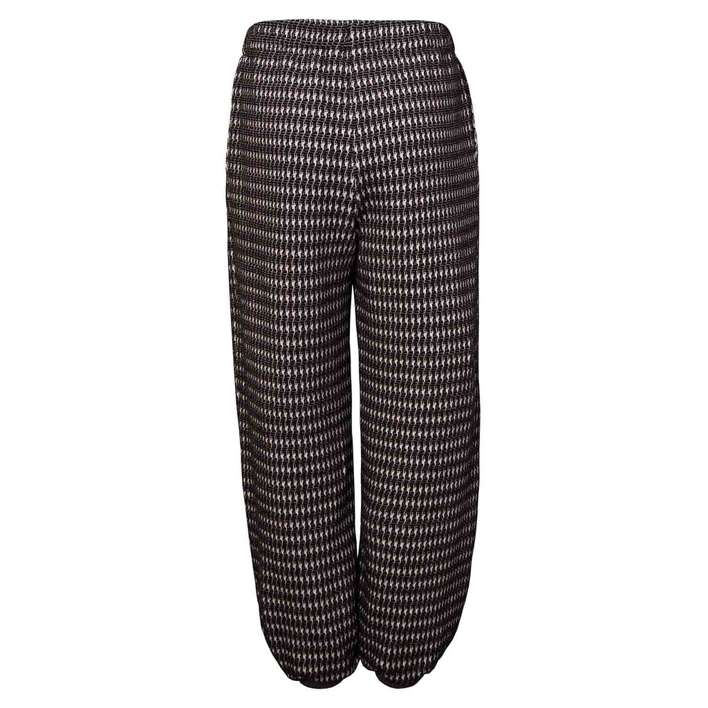 Black and White pied de poule Kids Pants with Knee Patches