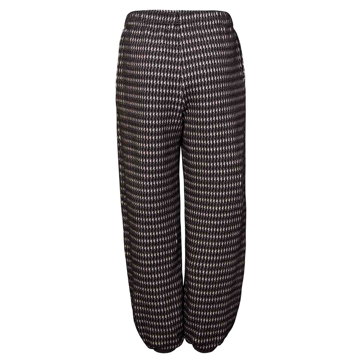 Black and White pied de poule Kids Pants with Knee Patches