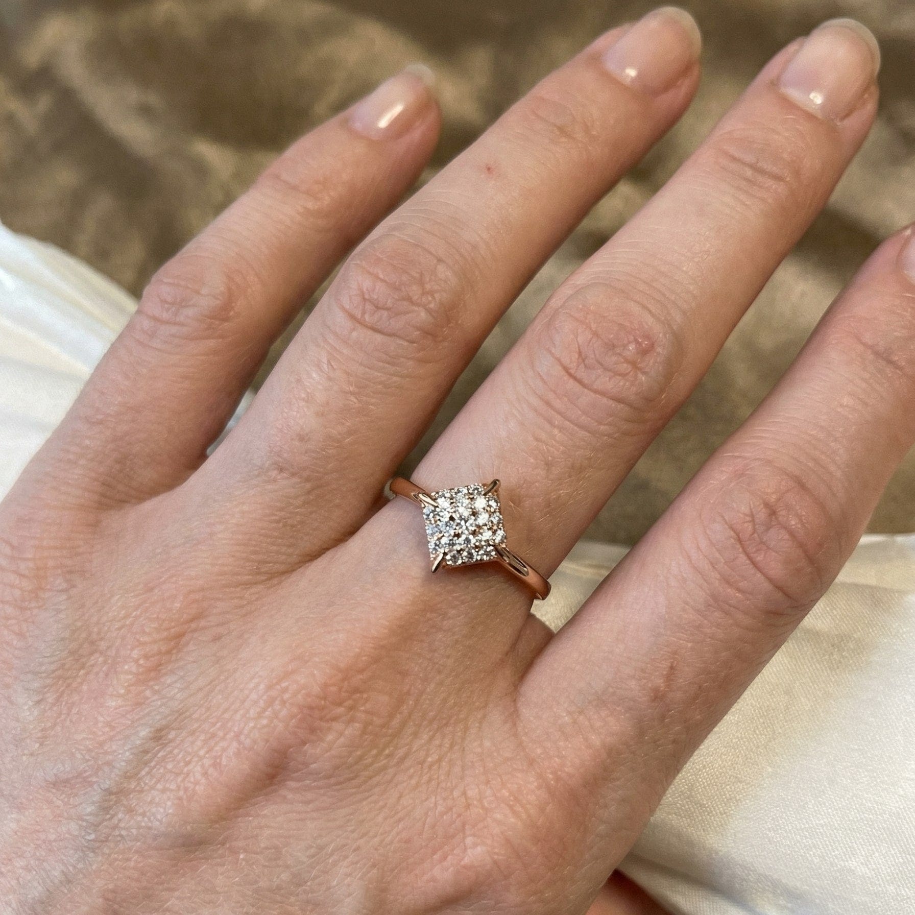 Ring Lumina - Rose Gold Plated Cushion Pavé Ring